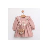Sweet Bear Oyuncak Aksesuarlı Kız Bebek Elbisesi Pembe 6-9 AY