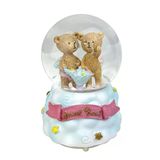 Sweet Bebi - Sevimli Ayıcıklar Işıklı ve Müzikli Kar Küresi Açık Mavi