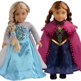 Sweet Dolly Elsa and Anna Prenses Kostümleri 18 inç Amerikan Kız Bebek için