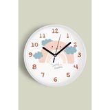 Sweet Dreams Pastel Gökkuşağı ve Bulut Desenli Çocuk Duvar Saati - 25cm - Önü Camlı Beyaz Kasa, JH1349S25BKP