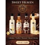 Sweet Heaven 4'lü Karışık Kahve ve Kokteyl Şurubu 4X110ML Beyaz Çikolata Karamel Çikolata Vanılya Aromalı