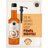Sweet Heaven Karamel Aromalı Kahve Şurubu 700 ml Pompa Hediye ile Lezzetli İçecekler
