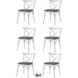 Sweet Home 6 Adet Çapraz Bahar Sandalye Ergonomik Tasarım ve Şık Dekor ile - Gri