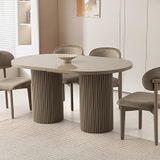 Sweet Home Açılır Oval High Gloss Yemek Masası ve 6 Adet Nergis Sandalye Cappicino
