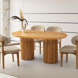 Sweet Home Açılır Oval Picasso Yemek Masası ve 6 Adet Nergis Sandalye Natural