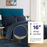 Sweet Home Collection 7 Parça Yorgan Seti Çanta Düz Renk Tüm Sezon Yumuşak Kuş Tüyü Alternatif Battaniye Ve Lüks Mikrofiber Yatak Çarşaflar