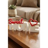 Sweet Home Dekoratif Obje - Kalpli Modern Ev Dekorasyonu Salon Masaüstü Biblo Beyaz 20 x 8