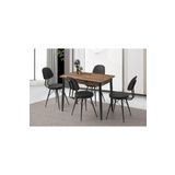 Sweet Home Masa Sandalye Açılır 60x100 Cm Mini Silva Ceviz Masa 4 Adet Ece Sandalye Takım