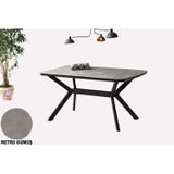 Sweet Home Masa Sandalye Anka Açılır Mdf Masa Tesla Metal Ayak Mutfak,Salon,Yemek Odası Masası 80x130 cm Retro Gümüş