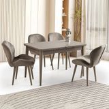 Sweet Home Masa Sandalye Kelebek Tekno Kenar Masa 4 Adet Vera Sandalye Takımı Cappicino