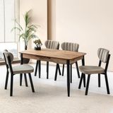 Sweet Home Masa Sandalye Milano Mdf Ortadan Açılır Masa 4 Adet Esinti Sandalye Takımı Dişbudak