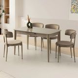 Sweet Home Masa Sandalye Milano Mdf Ortadan Açılır Masa 4 Adet Gözde Sandalye Takımı Cappicino
