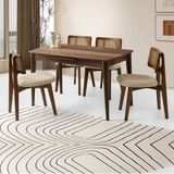 Sweet Home Masa Sandalye Milano Mdf Ortadan Açılır Masa 4 Adet Kuzey Sandalye Takımı Ceviz
