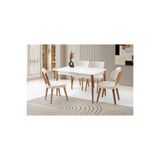 Sweet Home Masa Sandalye Milano Mdf Ortadan Açılır Masa 4 Adet Masal Sandalye Takım