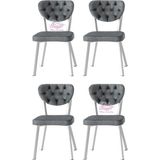 Sweet Home Masa Sandalye Simge Metal Sandalye 4'lü Set Beyaz Renkli Ayak Cafe Mutfak Salon Yüksek Dayanıklılık