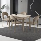 Sweet Home Masa Sandalye Yakamoz Yanlardan Açılır 90x60 cm Masa 4 Adet Ay Sandalye Takımı Sidon