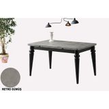 Sweet Home Masa Sandalye Yanlardan Açılır 70 x 110 Yakamoz Arda Masa Topkapı Ayak Mutfak,Salon,Yemek Odası Masası Retro Gümüş