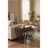 Sweet Home Masa Sandalye Yelpaze Zigon Sehpa 3'lü Set, Metal Ayak, İç İçe Geçebilir