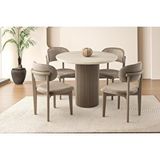 Sweet Home Masa Sandalye Yuvarlak Açılır Hilton Mdf Masa Ahşap Gürgen Nergis Sandalye Takım Cappicino Beyaz