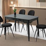 Sweet Home Milano MDF Ortadan Açılır Masa ve 4 Adet Ece Sandalye Takımı