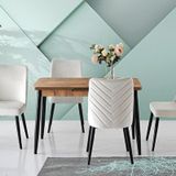 Sweet Home Silva 70x120 CM Açılır Diş Budak Masa - 4 Adet Talia Sandalye Takım