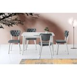 Sweet Home Silva Açılır Masa Kristal +4 Adet Simge Metal Sandalye Takım
