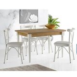 Sweet Home Smart Mercan Safir Meşe Masa + 4 Adet Çapraz Sandalye Takımı
