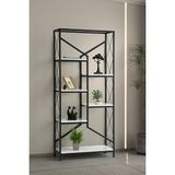 Sweet Home Vega Metal Kitaplık 6 Raflı Ev Ofis Rafı Dosya Kitap Rafı Cappicino