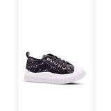 Sweet Kız Çocuk Pullu ve Bağcıklı Siyah Renk Sneaker