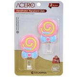 Sweet Lolipop Kendinden Yapışkanlı Askı 2li, Pembe Şeker Mutfak ve Banyo Askısı x 2 adet, 2 Kg taşıma kapasiteli Güçlü Yapışkanlı Plastik Askı - 38315