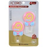 Sweet Lolipop Kendinden Yapışkanlı Askı 2li, Pembe Şeker Mutfak ve Banyo Askısı x 2 adet, 2 Kg taşıma kapasiteli Güçlü Yapışkanlı Plastik Askı - 38315