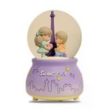 Sweet Love Paris Eyfel Kar Küresi Mor Müzikli ve Işıklı 13cm