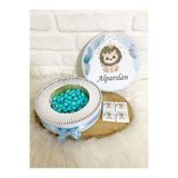 Sweet Story 100 Adet+200 Gr Draje Mavi Aslancık Temalı İsme Özel Hoşgeldin Erkek Bebek Hediyelik Çikolata