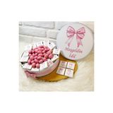 Sweet Story 80 Adet+200 Gr Drajeli Pembe Kurdeleli Model 1 İsme Özel Hoşgeldin Kız Bebek Hediyelik Çikolata