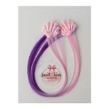 Sweet Twins Accessories Pullu İstiridye Pembe Mor Postiş Saç Pens Toka