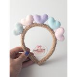 Sweet Twins Accessories Renkli Kalpli Peluş Kahverengi Taç