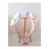 Sweet Twins Accessories Renkli Kalpli Pembe Çocuk Taç Peluş Çocuk Tacı
