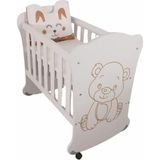 Sweetbear Tekerlekli Ahşap Anne Yanı Beşik 50X90 cm | 3 Kademeli Ayarlı Mini Beşik | Taşınabi - 100 x 100 cm