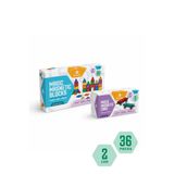 SWEETBEE Manyetik Yapı Blokları 38 Parça (36 Blok + 2 Araç Dahil) - Renkli 3D Mıknatıslı Oyuncak ve Eğitici Çocuk Oyun Seti