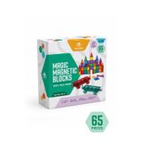 SWEETBEE Manyetik Yapı Blokları 65 Parça (2 Araç Dahil) - Renkli 3D Mıknatıslı Oyuncak ve Eğitici Çocuk Oyun Seti