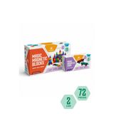 SWEETBEE Manyetik Yapı Blokları 74 Parça (72 Blok + 2 Araç Dahil) - Renkli 3D Mıknatıslı Oyuncak ve Eğitici Çocuk Oyun Seti
