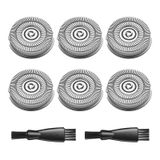 SweetLF Elektrikli Tıraş Makinesi SWS7105 SWS7105BK için Sweet LF Yedek Kafaları için 6 Paket Sweetlf Yedek Bıçaklar, Erkekler için SweetLF Elektrikli Tıraş Bıçakları, 2 Temizleme Fırçası