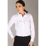 Sweetness Kadın Beyaz Likralı Uzun Kol Pamuklu Klasik Gömlek (4XL)
