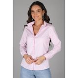 Sweetness Kadın Pembe Likralı Uzun Kol Pamuklu Klasik Gömlek - 2XL