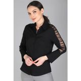 Sweetness Kadın Siyah Kolları Tül Detaylı Likralı Gömlek