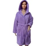 Sweets Collection Kadın Welsoft Peluş Sabahlık - L - XL - Açık Mor