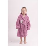 Sweet's Collection Kedi Nakışlı Kız Genç Çocuk Welsoft Peluş Sabahlık - Pudra - 5 - 6 Yaş