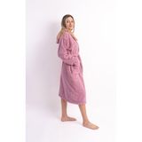 Sweet's Collection Uzun Kapüşonlu Kadın Sabahlık Welsoft Peluş - 2XL - Pudra Pembe