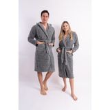 Sweet's Collection Uzun Kapüşonlu Sabahlık Welsoft Peluş - Gri - 2XL