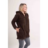 Sweet's Collection Uzun Tunik Wellsoft Peluş Kadın Tesettür Ceket - Antik Taba - 2XL